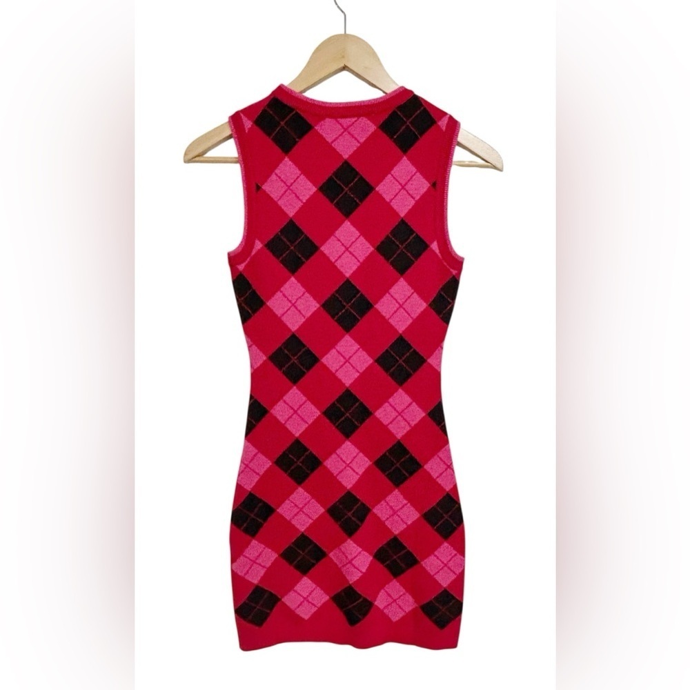Zara Diamond Pattern Bodycon Knit Dress Size S - Picture 5 of 9